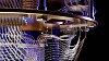 3D rendering of a quantum computer with curved metallic wires and layered plates