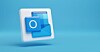A Microsoft Outlook app icon on a blue gradient background.