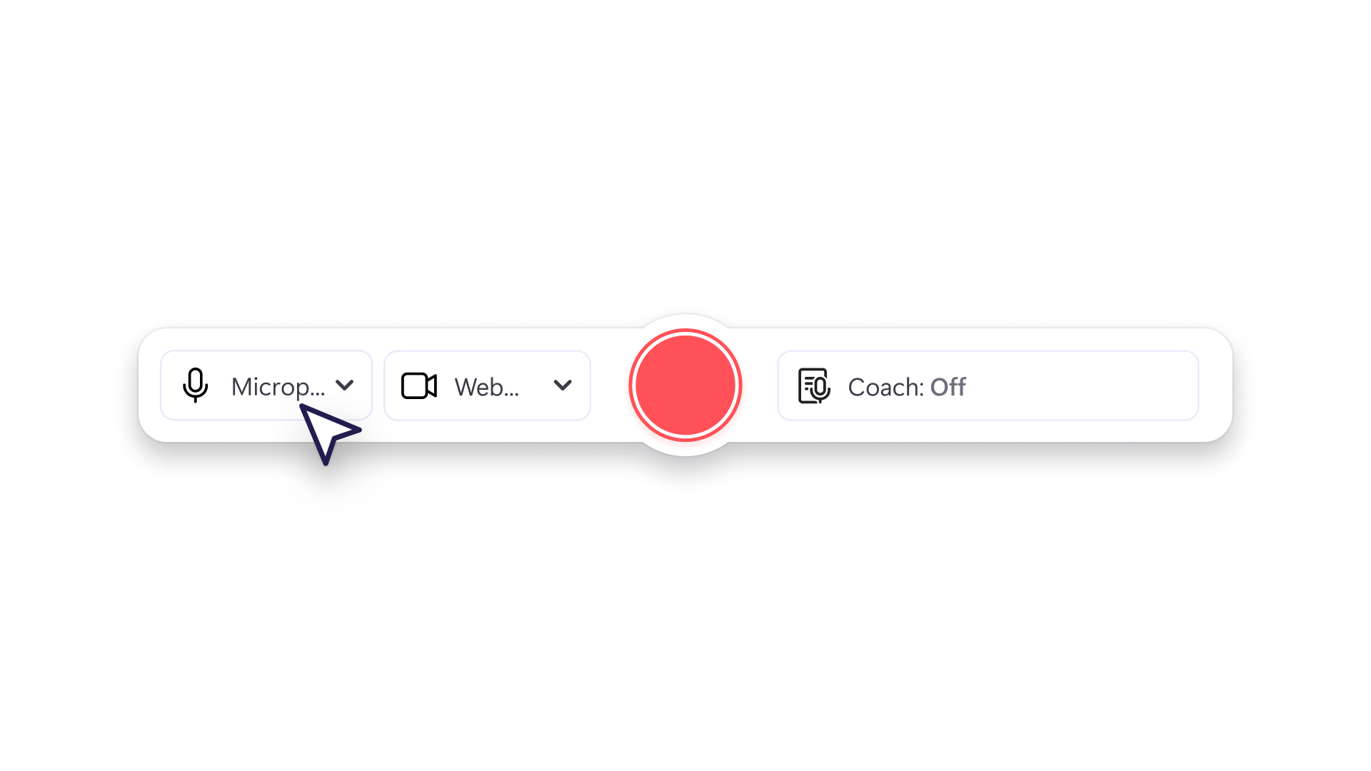An image of a user clicking on the microphone source.