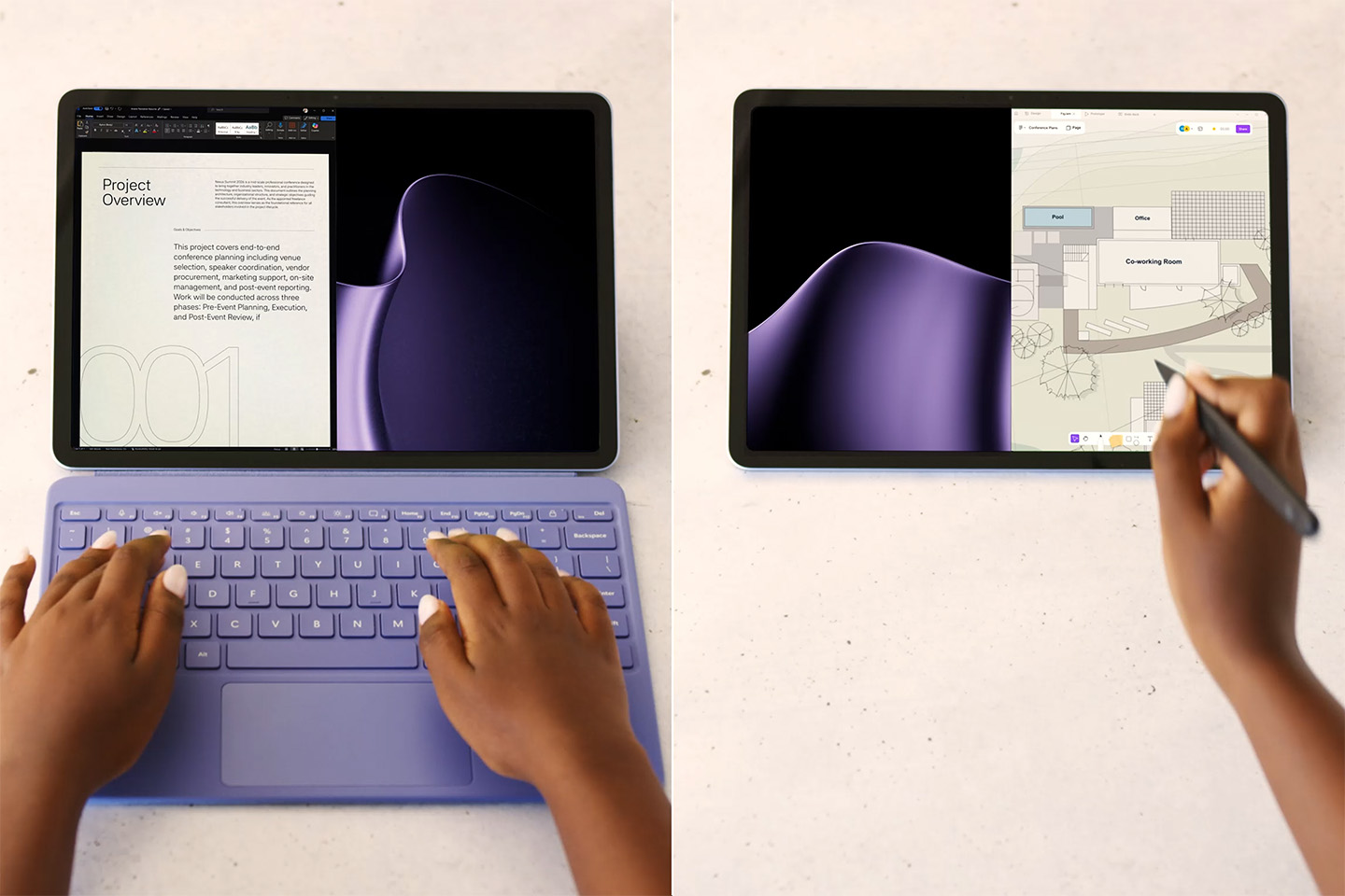 MSFT-Surface-Pro-Keyboard-and-Pen-Desktop-Violet-Poster-color-fy26