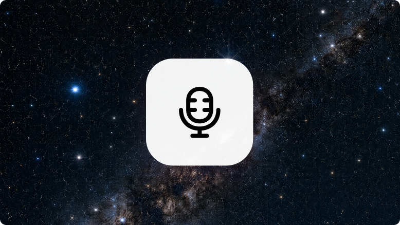 星空背景上的麦克风图标,代表高管网络研讨会 (Executive webinar)。