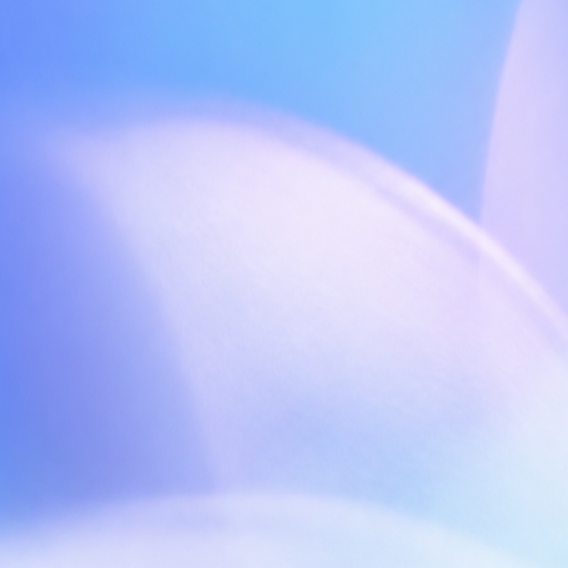 Pale blue and lavender shapes overlap in a soft abstract gradient.