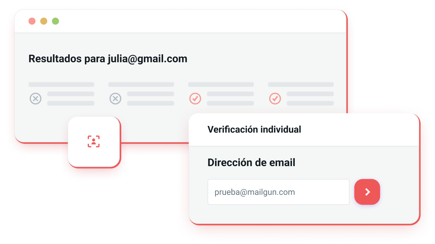 Ilustración gráfica de la validación de emails.