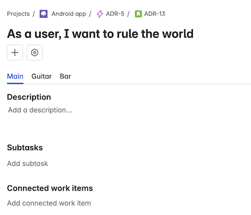 Create a screen of fields which groups them together in a work item