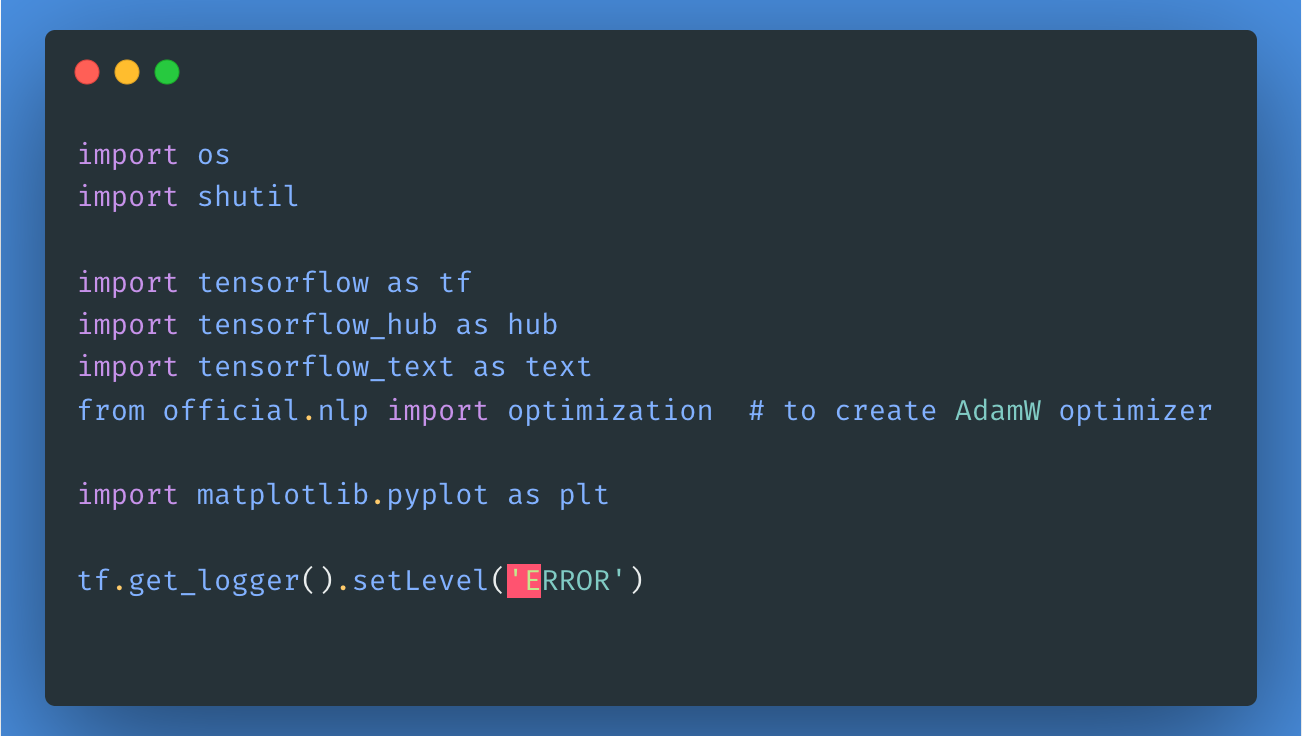 Google Bert Code Sample 1