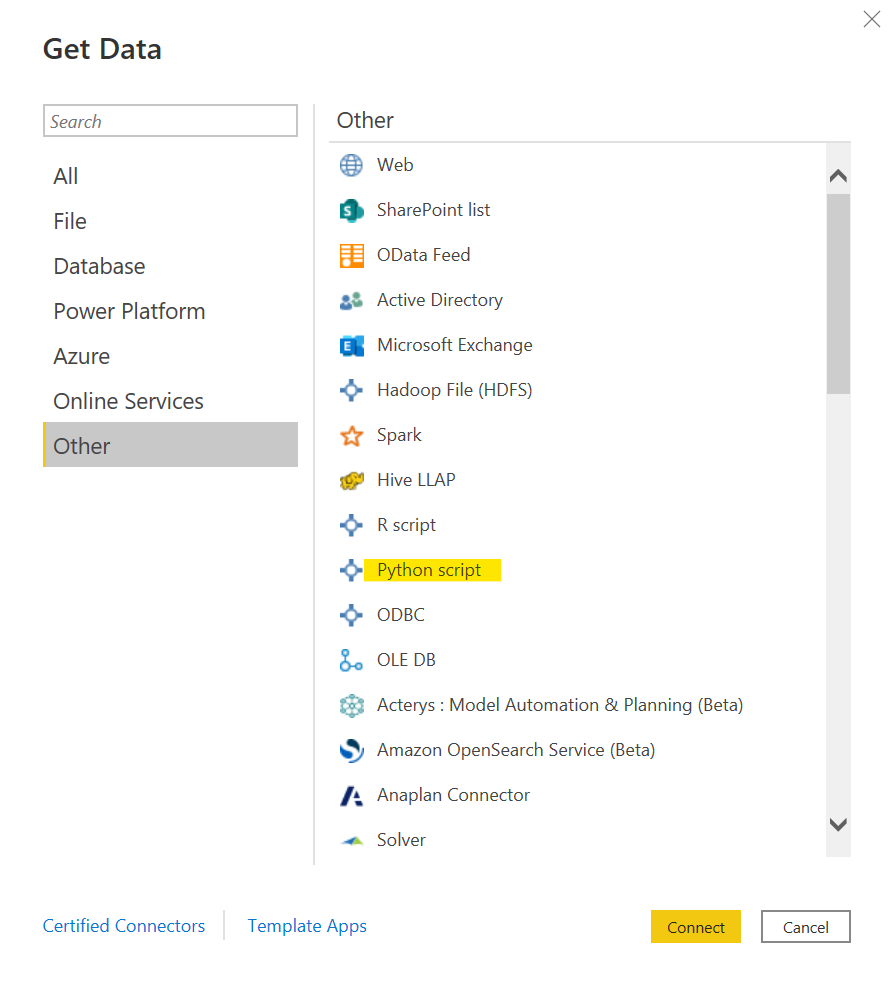 Using Python as a Data Source in Power BI