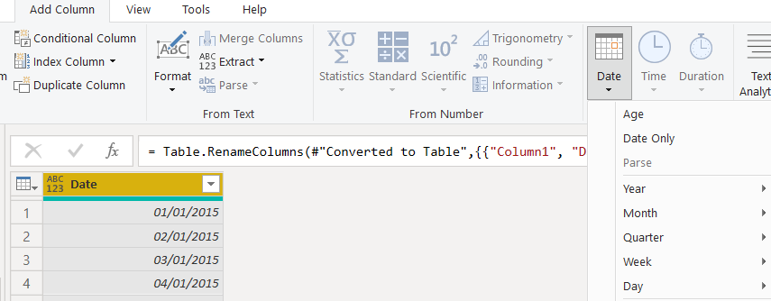 Creating Date Tables in Power BI 3
