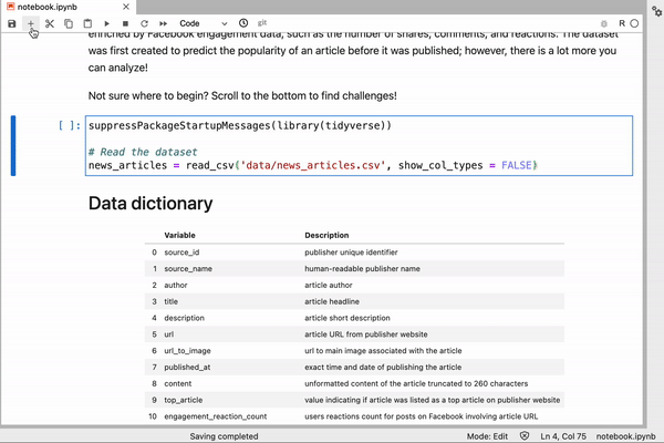 Running a code cell in jupyterlab