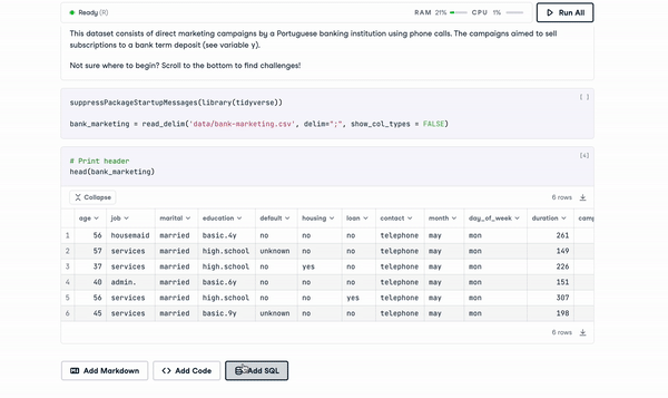 Native SQL Support in Workspace