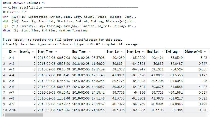 read.csv() kullanarak büyük bir veri setini R'a içe aktarma