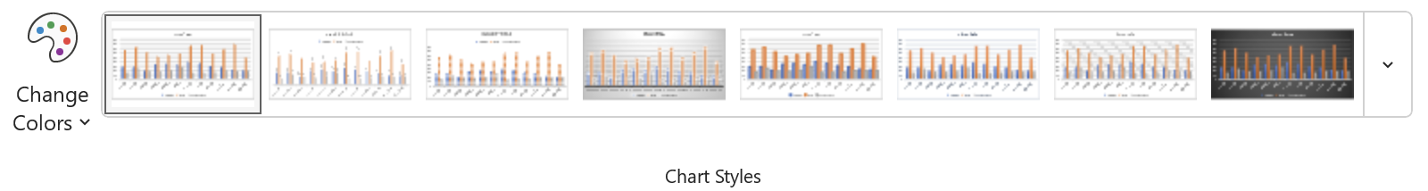 Tùy chọn kiểu biểu đồ trong Excel