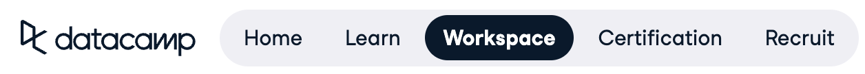 DataCamp Workspace menu