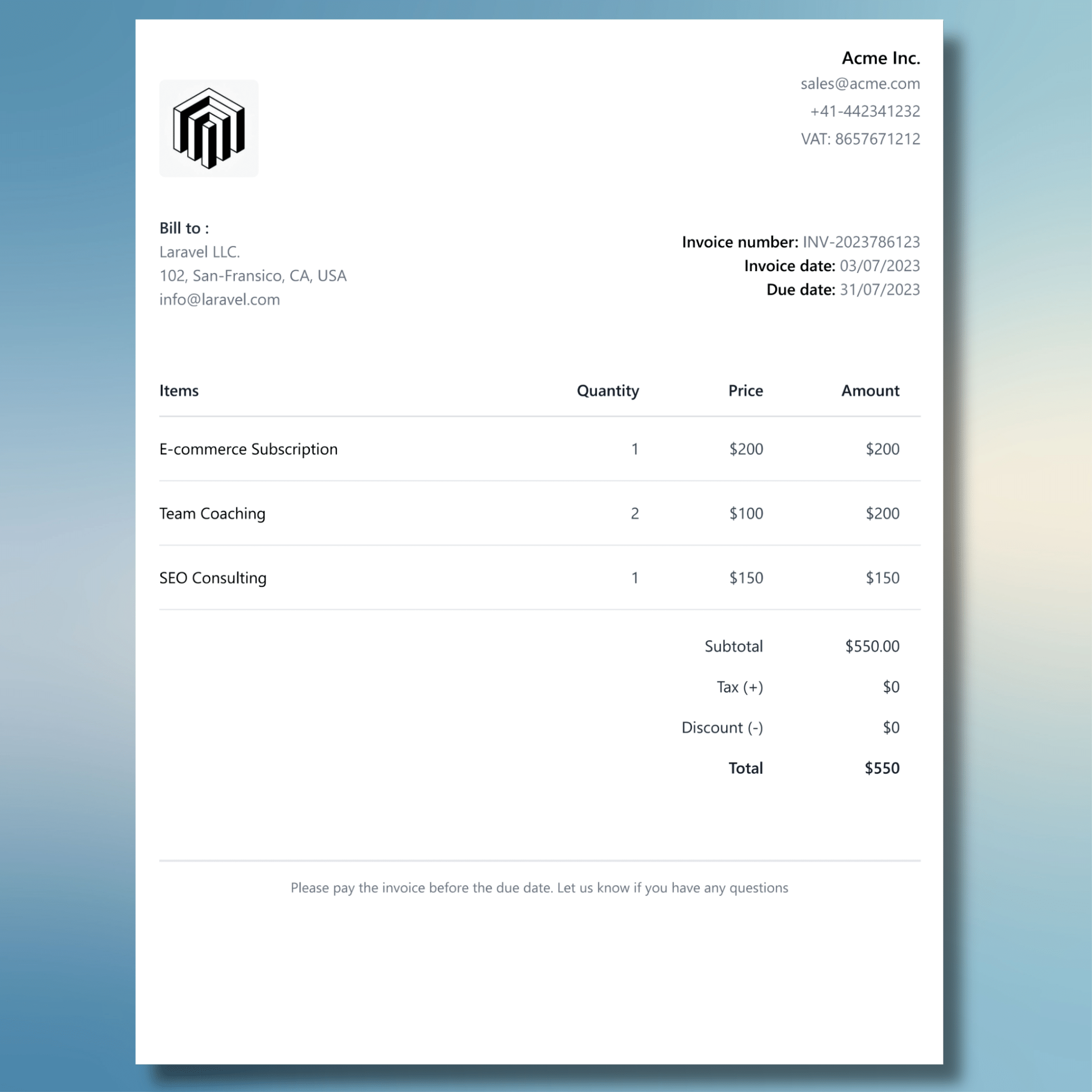 Sample-Invoice-Created