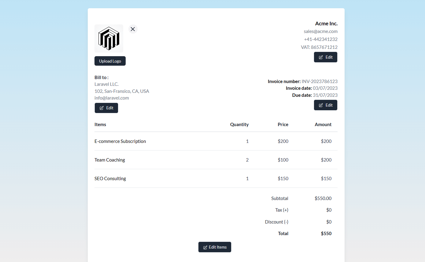 Editable-Invoice