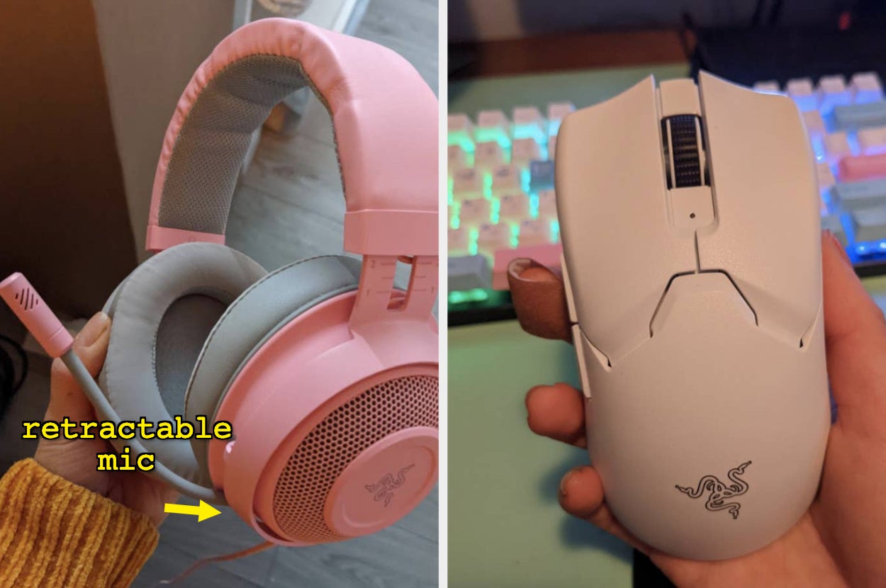 A headset with a retractable mic and the Razer Viper V2 Pro mouse