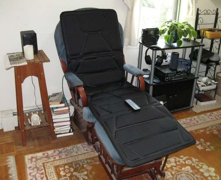 a reviewer's image of the mat on a chair