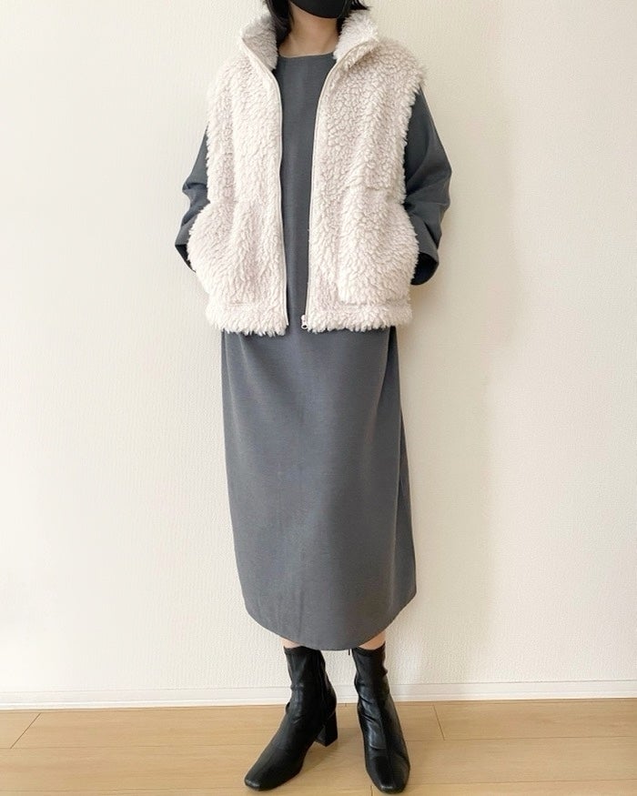 無印良品のおすすめファッションアイテム「婦人 起毛 プルオーバー長袖ワンピース」