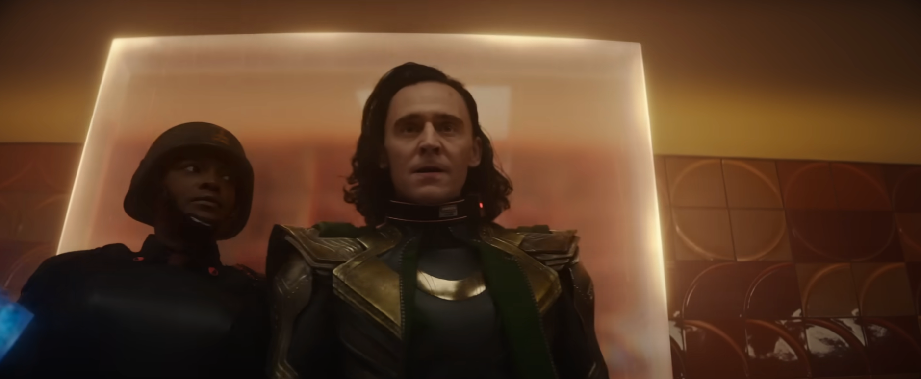 Close-up of Tom Hiddleston as Loki