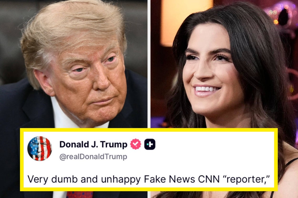 Split image: On the left, a man looks on solemnly. On the right, a smiling woman. Below, a tweet criticizing a CNN reporter