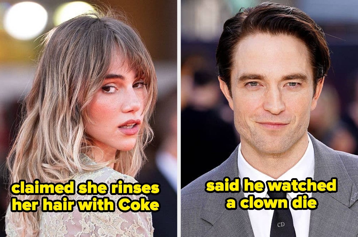 Suki Waterhouse claimed she rinses her hair with Coke, and Robert Pattinson said he watched a clown die