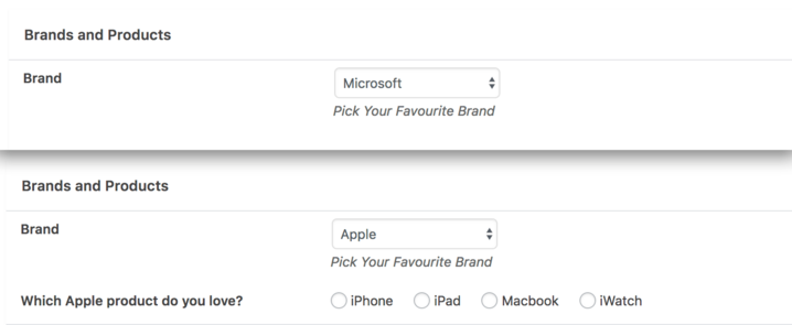 Show or hide extra options when you want to in your forms with conditional logic.