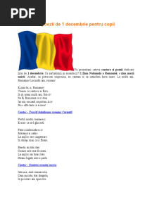 Cantece Si Poezii de 1 Decembrie Pentru Copii