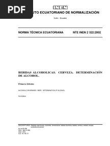 Instituto Ecuatoriano de Normalización: Norma Técnica Ecuatoriana Nte Inen 2 322:2002