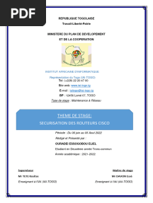 Rapport de Stage Securite D'un Routeur CISCO