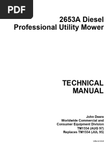 TM1554 John Deere 2653A Diesel Professional Utility Mower Technical Manual