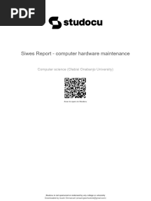 Siwes Report Computer Hardware Maintenance