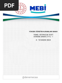 Mebi̇ Tyt Deneme Sinavi - 1 PDF - 241109 - 132339