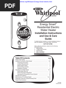 Whirlpool Energy Smart Electric Manual