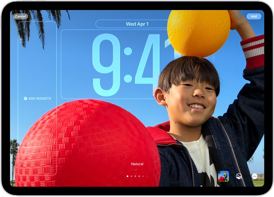 شاشة قفل iPad مخصصة.