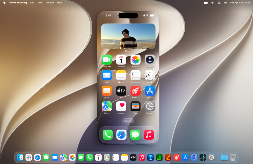 L’app Duplica iPhone viene visualizzata sulla scrivania di un Mac.