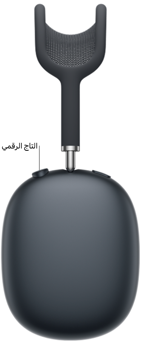 موضع التاج الرقمي على سماعة الرأس اليمنى في AirPods&nbsp;Max&nbsp;2.