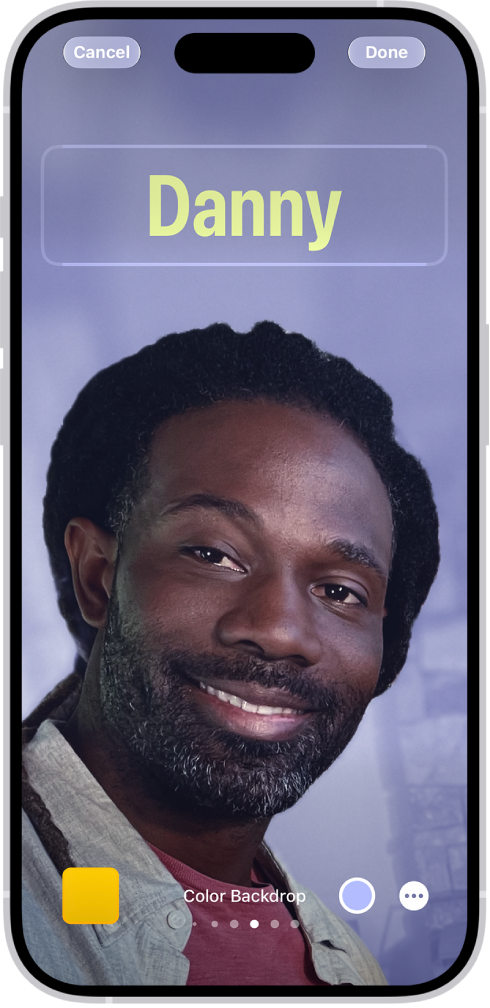 Het scherm waarop je een unieke contactposter kunt aanmaken.