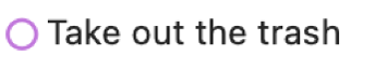 An open circle next to a reminder in month view