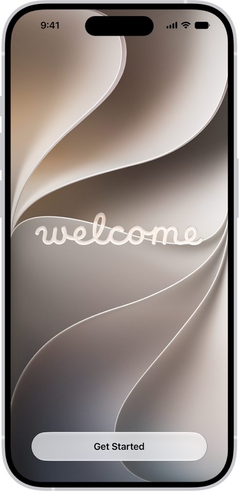 La schermata di benvenuto che viene visualizzata la prima volta che accendi iPhone.