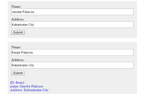 Submitting Multiple Forms