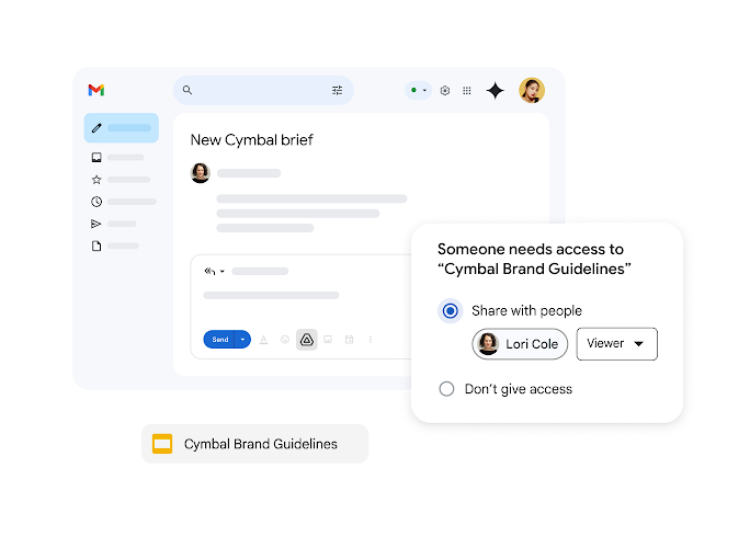 Sharing files easily from Gmail.