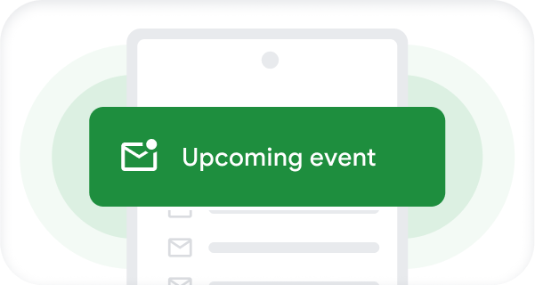 Notification push sur mobile indiquant "Événement à venir" 