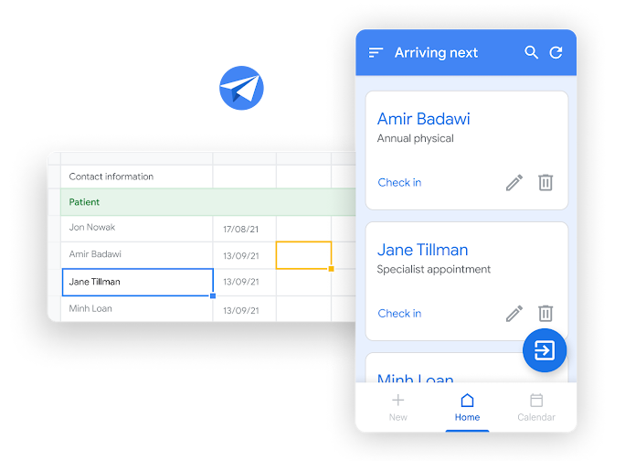 Ilustracja pracy w Workspace – rejestrowanie pacjentów na zaplanowane wizyty