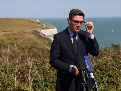 Britain's Prime Minister Andy Burnham speaks to members of the media during a visit to HM