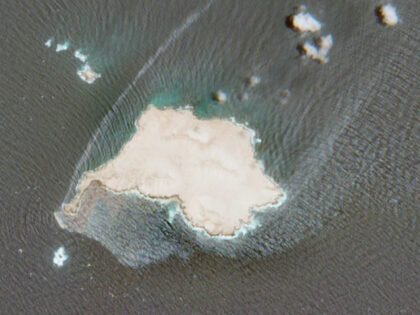 This satellite image released by European Space Agency shows oil leaking from a grounded U