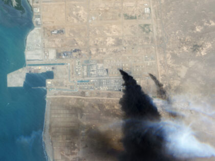 Smoke plumes rise from Saudi Aramco’s oil refinery in Jazan/Jizan, Saudi Arabia, after H