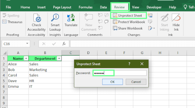 Unprotect the sheet and unhide the rows in Excel.