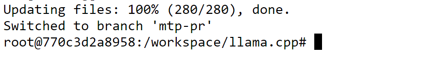 llama.cpp を MTP 対応版に切り替え