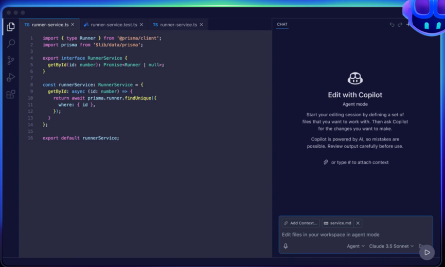 github copilot agentic ide