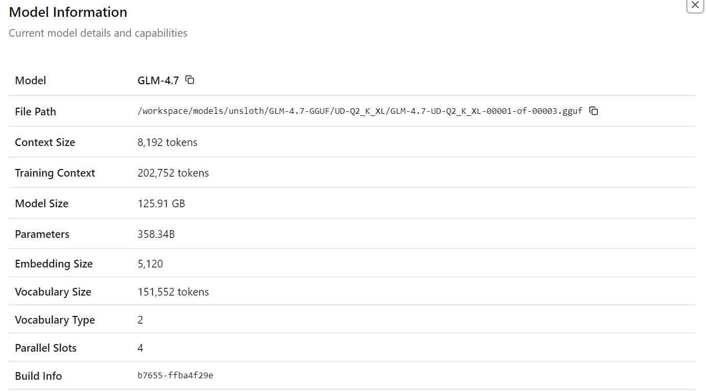 GLM 4.7 2-bit model information