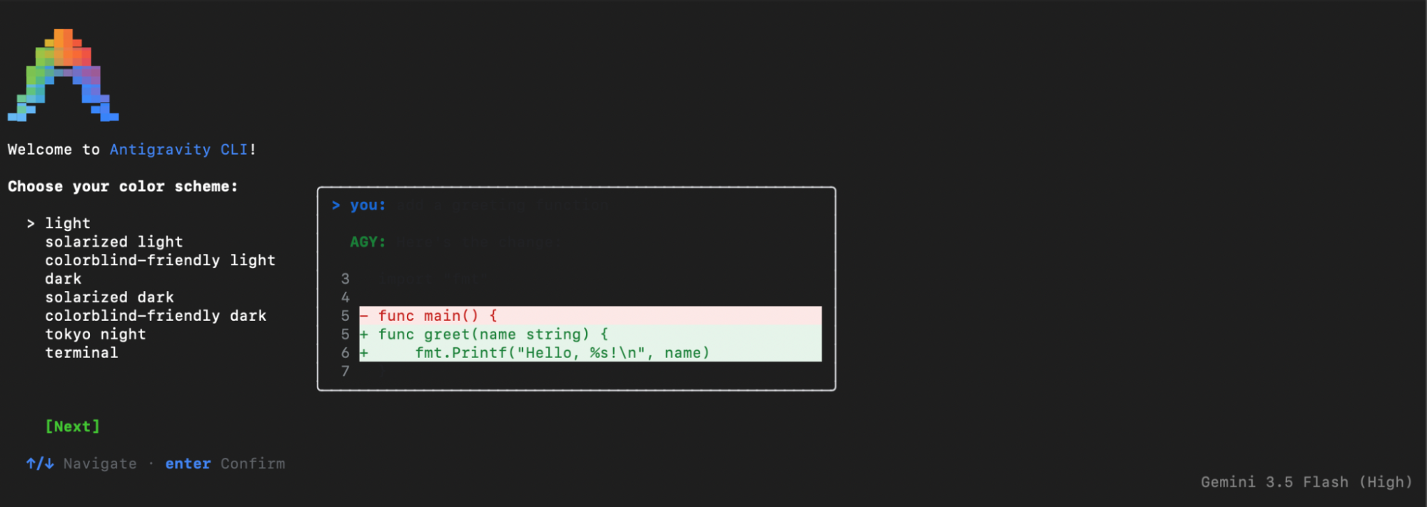Antigravity CLI Theme